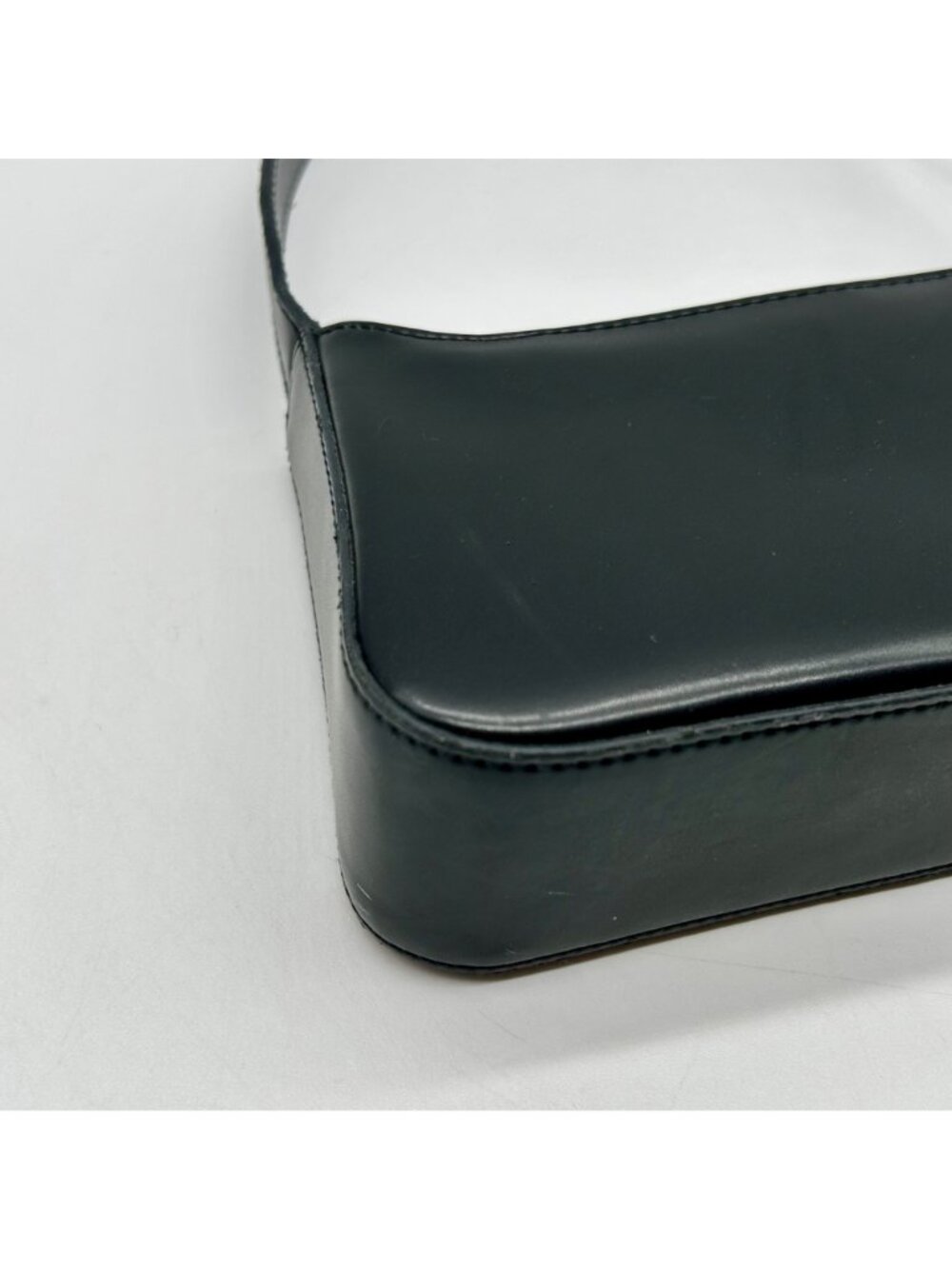 Black Faux Leather Structured Shoulder Bag - Picture 7 of 11